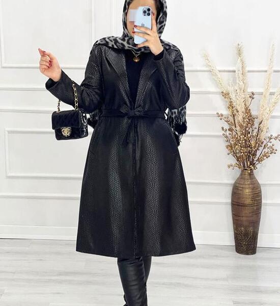عکس پارچه چرم مشکی