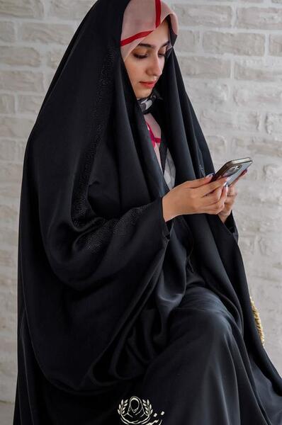 عکس چادر مشکی نگین دار