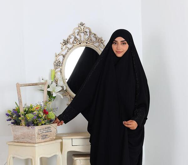 عکس چادر مشکی نگین دار