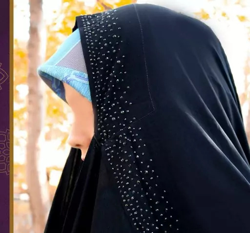 عکس چادر مشکی نگین دار
