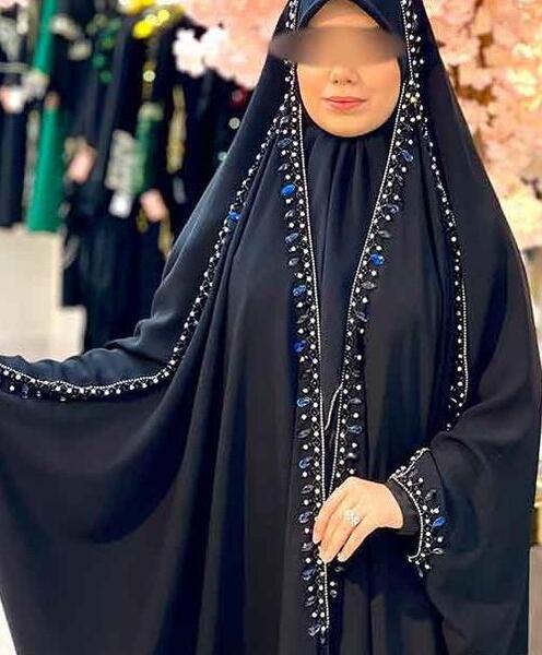 عکس چادر مشکی نگین دار
