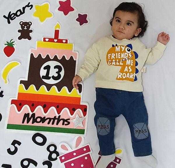 عکس کیک ماهگرد نوزاد پسر