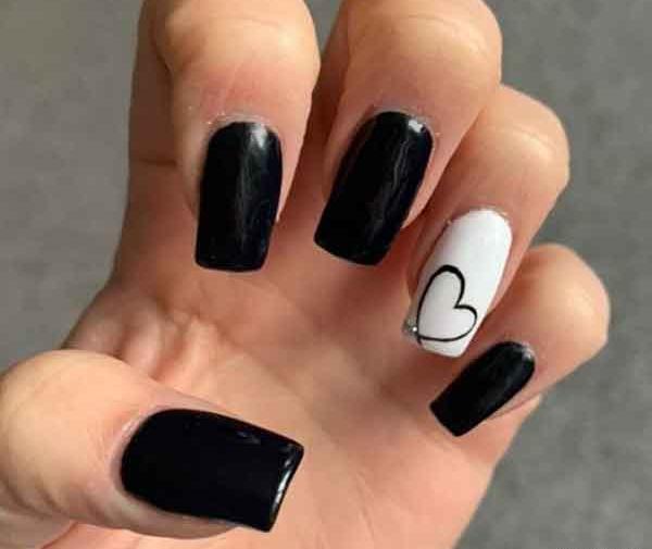 عکس لاک ژل سفید مشکی