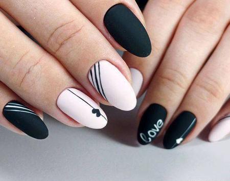 عکس لاک ژل سفید مشکی