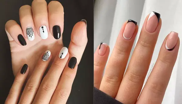 عکس لاک ژل سفید مشکی