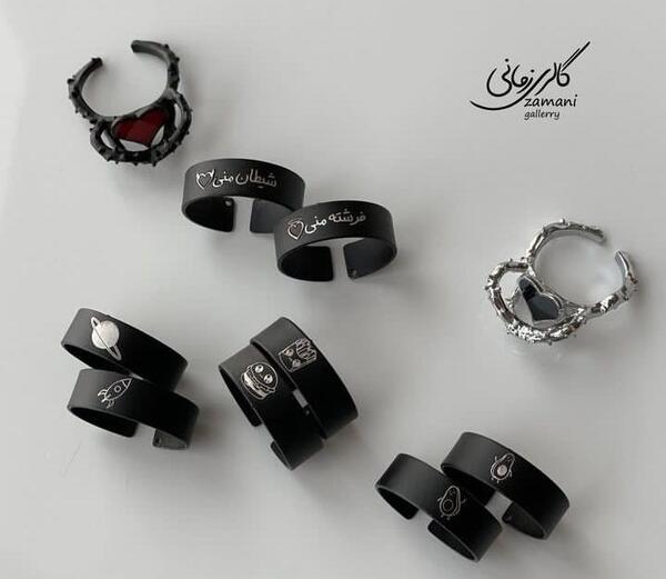 عکس انگشتر مشکی طرح دار