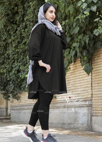 عکس مانتو مشکی کوتاه اسپرت