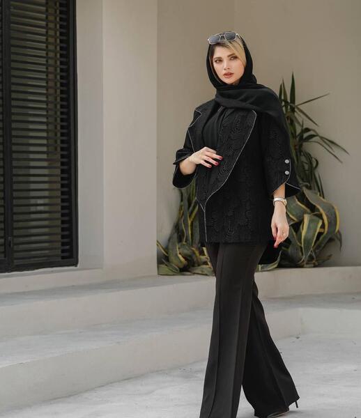 عکس مانتو مشکی کوتاه شیک