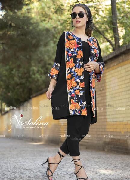عکس مانتو مشکی کوتاه شیک