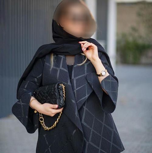 عکس مانتو مشکی کوتاه شیک