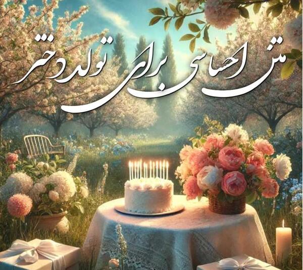 عکس نوشته تبریک تولدت مبارک دخترم