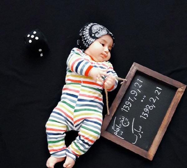 عکس نوشته ماهگرد نوزاد دختر