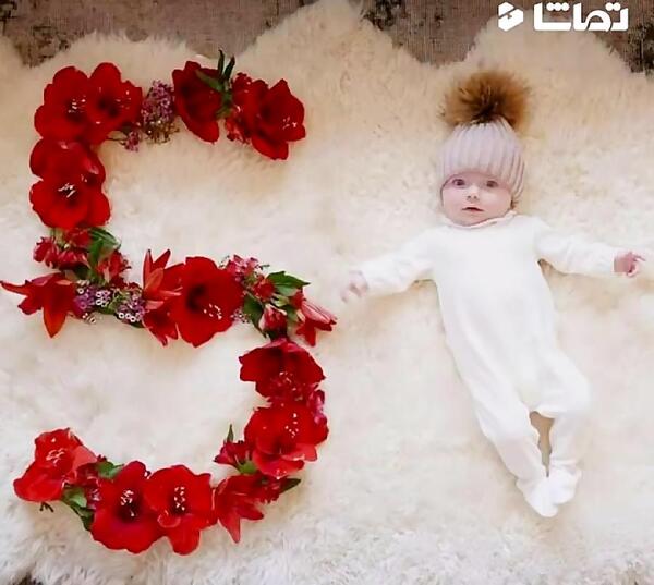 عکس نوزاد تو گل محمدی