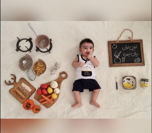 عکس اولین غذای کمکی نوزاد