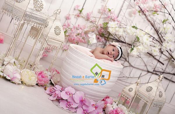 ایده عکس نوزاد با گل