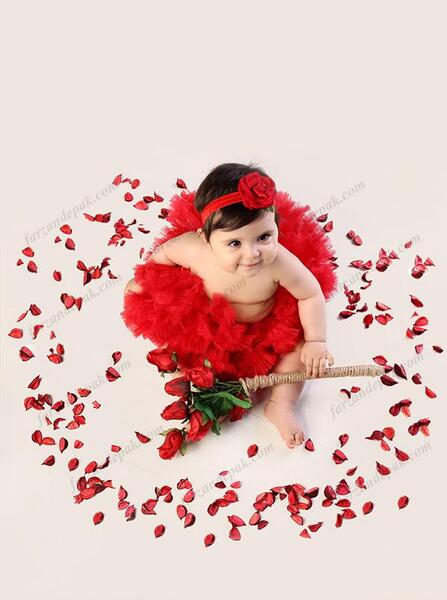 ایده عکس نوزاد با گل