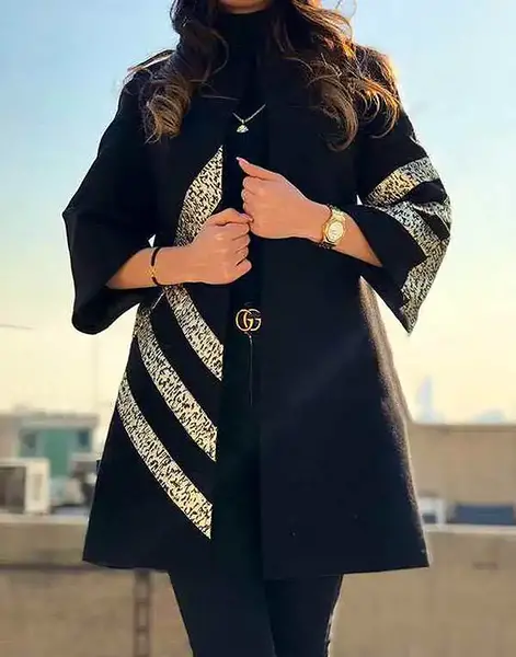 عکس مانتو زرد و مشکی