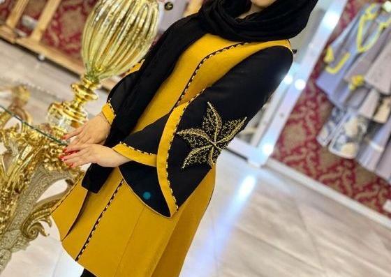 عکس مانتو زرد و مشکی