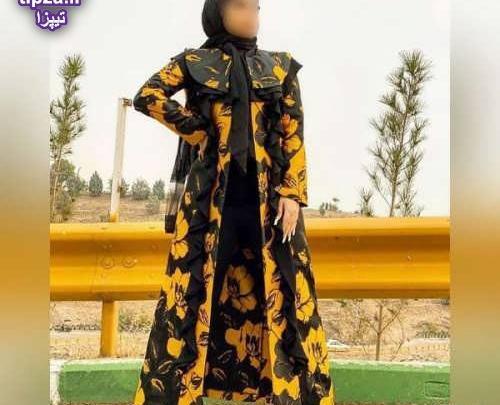 عکس مانتو زرد و مشکی