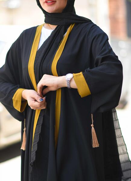 عکس مانتو زرد و مشکی