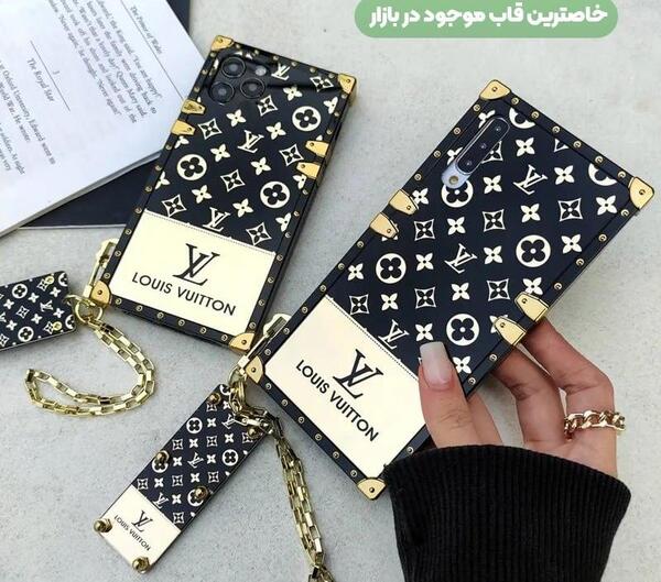 عکس قاب گوشی مشکی طلایی