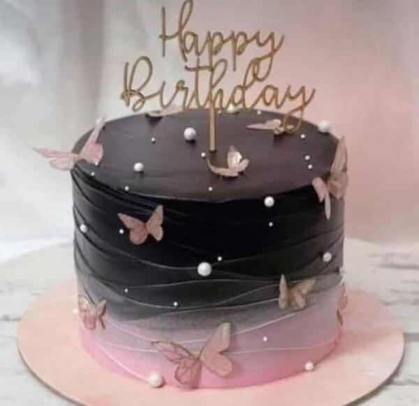 عکس کیک مشکی و صورتی