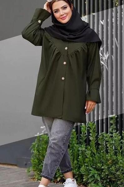 عکس مانتو ساده مشکی دخترانه