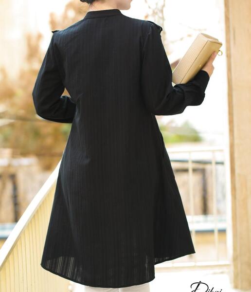 عکس مانتو ساده مشکی دخترانه
