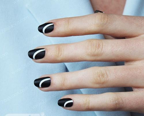عکس لاک ژل سفید و مشکی