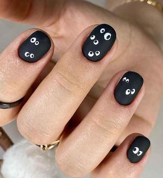 عکس لاک ژل بچه گانه سفید مشکی