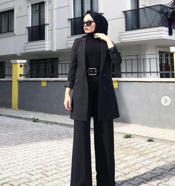 عکس مدل مانتو مشکی شیک دخترانه
