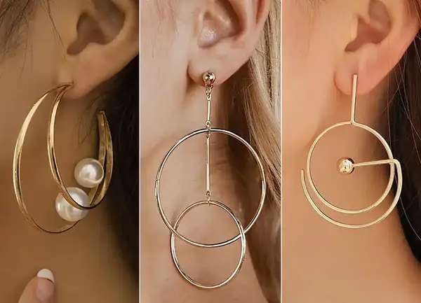 عکس گوشواره حلقه ای مشکی