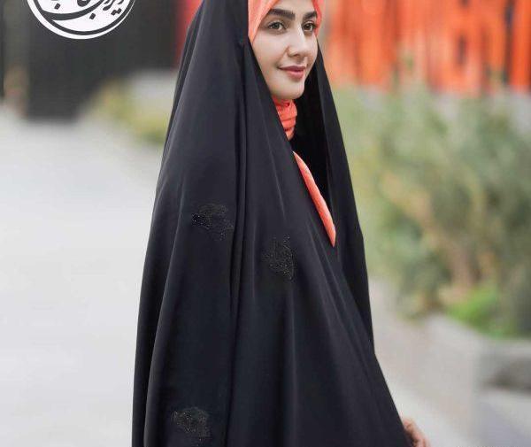 عکس چادر مشکی گلدوزی شده