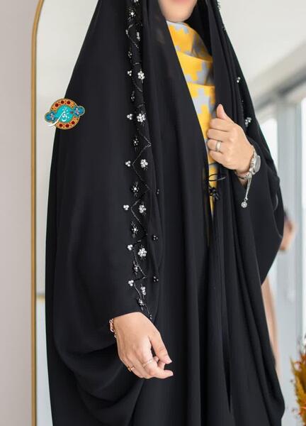 عکس چادر مشکی گلدوزی شده