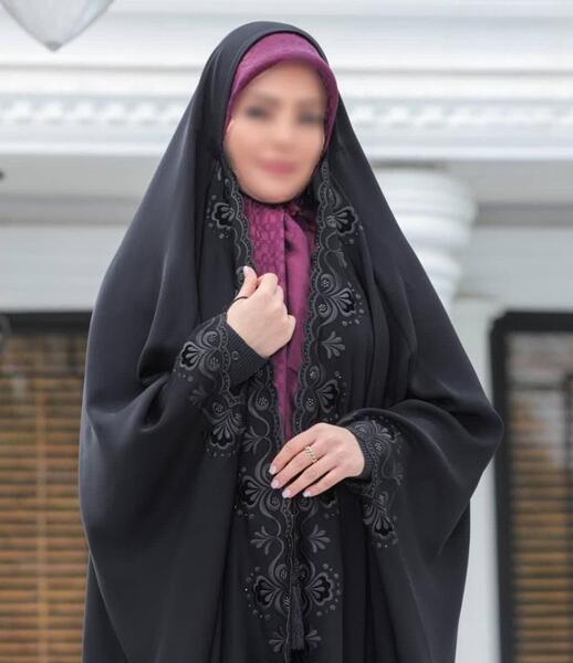 عکس چادر مشکی گلدوزی شده