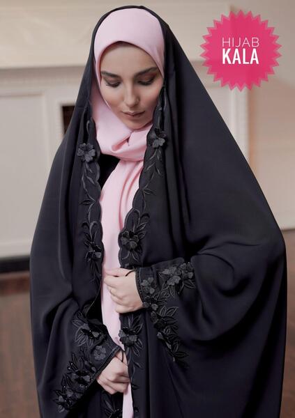 عکس چادر مشکی گلدوزی شده