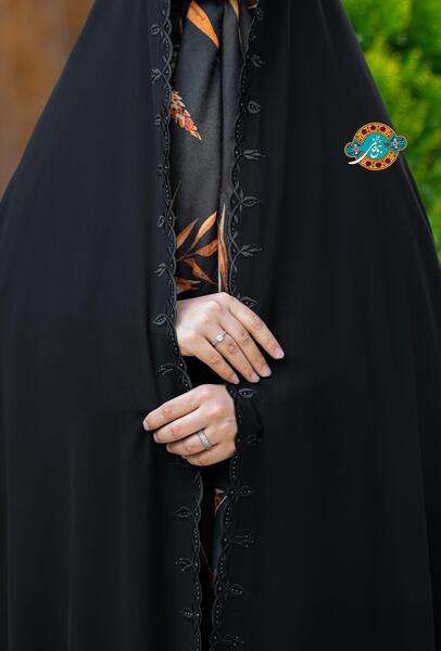 عکس چادر مشکی گلدوزی شده