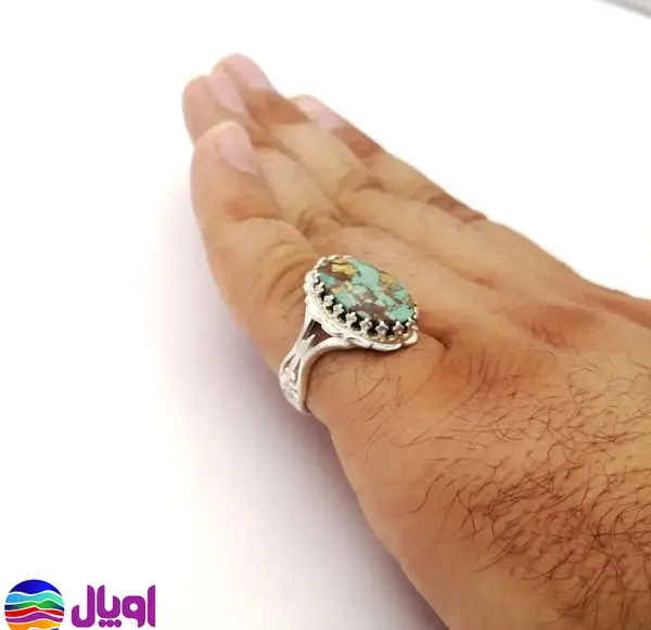عکس انگشتر نگین فیروزه مردانه