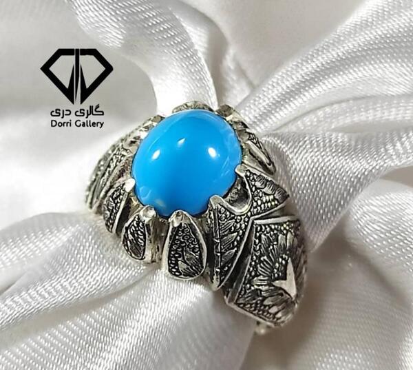 عکس انگشتر نگین فیروزه مردانه