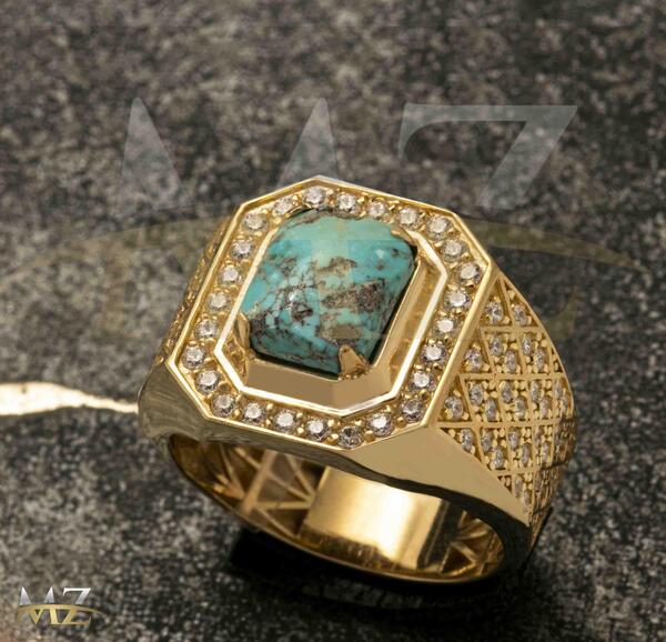 عکس انگشتر فیروزه ای مردانه