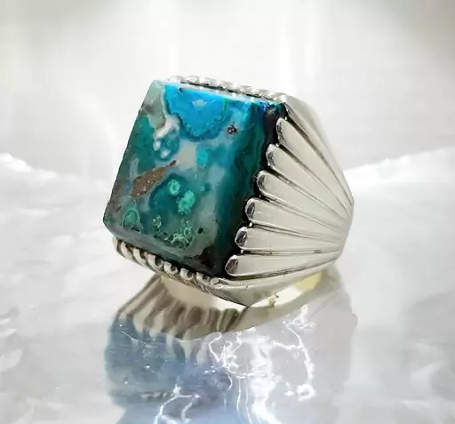 عکس انگشتر فیروزه ای مردانه