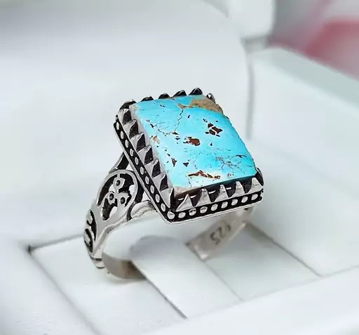 عکس انگشتر فیروزه ای مردانه