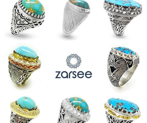 عکس انگشتر فیروزه ای مردانه