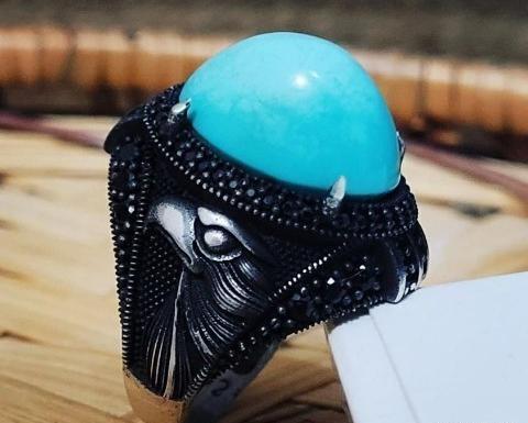 عکس انگشتر فیروزه ای مردانه