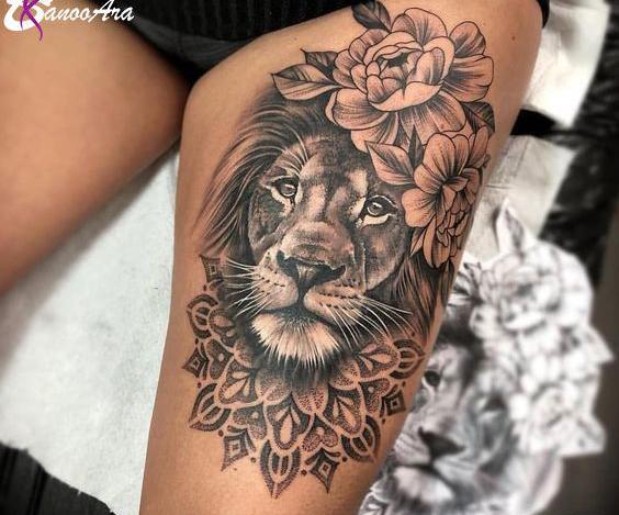 عکس تاتو روی ران پا مردانه
