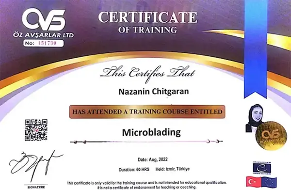 عکس مدرک ارایشگری مردانه
