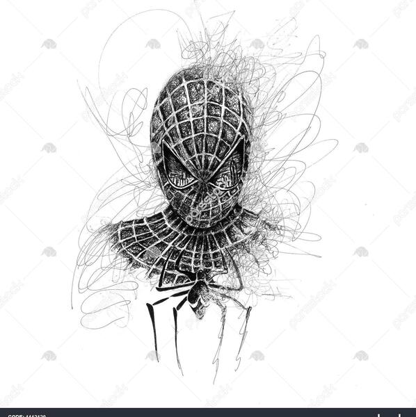 عکس مرد عنکبوتی سیاه سفید