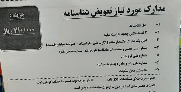 عکس شناسنامه مرد طلاق گرفته