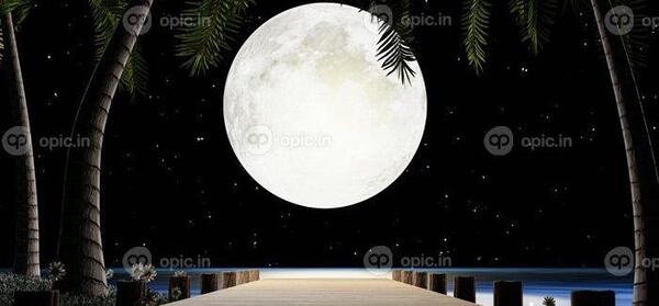 عکس ماه ستاره در شب