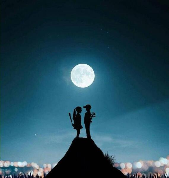 دونفره عکس ماه عاشقانه